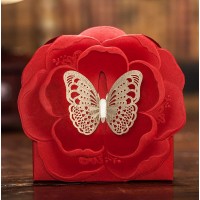 Diy 25 Wedding Favors Gold Leaf Butterfly Laser Cut Red Candy Gift Box For Guests,big Day,engagement Party,birthday,bridal Shower,baby Birth
